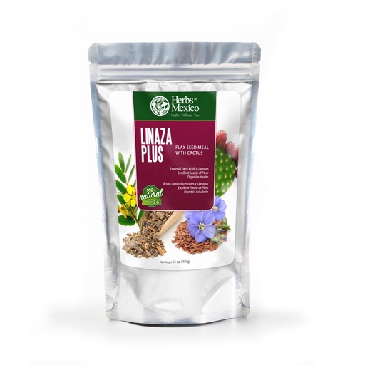 [BRSRAZATCEBQ4DI3] Linaza Plus Blend, Flax Seed, Cactus, Senna Leaf, Sacred Bark by Herbs of Mexico, Digestive Support. 16 oz