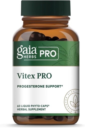 [BRSWKGQ4BINGEGQV] Gaia Herbs Pro Vitex PRO- Supplement Supports Normal Menstrual Cycle & Healthy Menopause* - Progesterone Support Supplement* with Organic Chaste Tree Berry Extract - 60 Liquid Phyto-Caps (30 Servings)