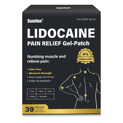 [BRSRAAA5DJ7WG3Q6] Sumifun 4% Lidocaine Patches,Maximum Strength Pain Relieving Patch Back, Shoulder, Joints, Knee Pain Relief and Muscle Soreness - 8 Hour Pain Relief (31)