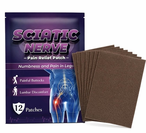 [BRSRGBAZPIHWMDTK] Sciatica Patches, 12 Pcs Gentle Ingredients Adhesive Comfort Patches for Men Women, Lower Back, Hip