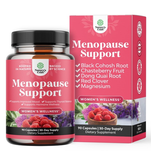 [BRSRMHQ7CF5G23T7] Complete Herbal Menopause Supplement for Women - Multibenefit Menopause Ease Hormone Balance for Women for Night Sweats Mood and More with Dong Quai Vitex Chaste Berry and Black Cohosh - 90 Count