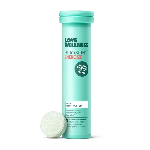 [BRSRAAI3OEJQGHIZ] Love Wellness Hello Burn Energize | Electrolytes to Supports Healthy Metabolism | Sustained and Efficient Energy Source with B Vitamins | 12 Tablet