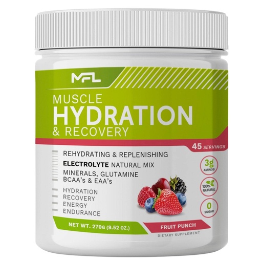 [BRSW2GI6BMBBE3DO] Hydration and Electrolyte Recovery Mix | 0 Sugar | Amino Blend | 45 Servings (Fruit Punch)