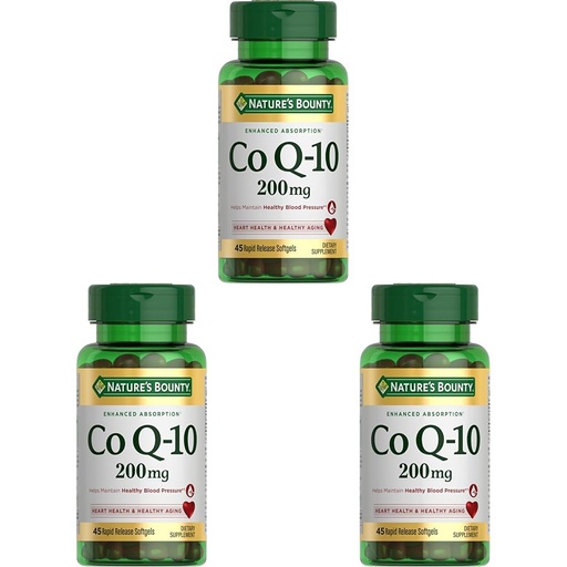 [BRSRGFTRO4OQ2HTG] Nature's Bounty CoQ10, Heart Health and Healthy Aging, Dietary Supplement, 200mg, 45 Rapid Release Softgels (Pack of 3)