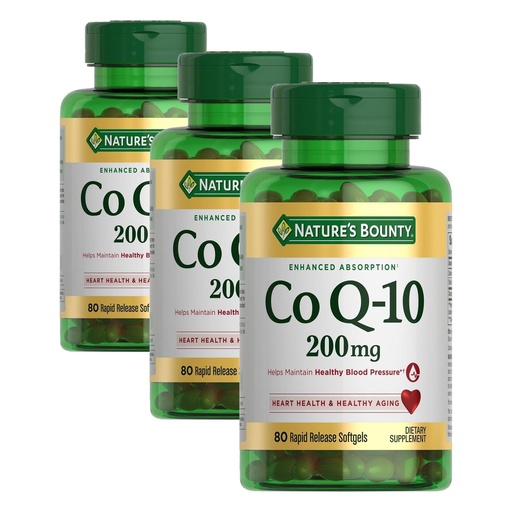 [BRSROAT7OZ7BMDL4] Nature's Bounty CoQ10, Supports Heart Health, Dietary Supplement, 200mg, 80 Rapid Release Softgels, (Pack of 2)