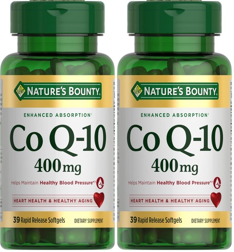 [BRSRGEAROR6WK33J] Nature's Bounty Co Q-10 400mg, 39 Rapid Release Softgels (Pack of 2)