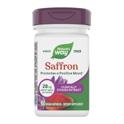 [BRSRGBA5BMAWC2T2] Nature's Way Saffron, Clinically Studied Saffron Extract, Supports a Positive Outlook*, Reduces Fatigue and Promotes Sleep Quality*, 60 Vegan Capsules