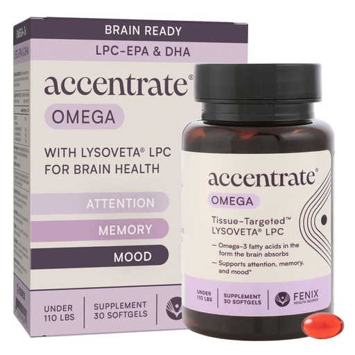 [BRSRAAIKAR5WAD3J] Omega w/LYSOVETA LPC | EPA & DHA Supplements for Brain Health | Focus, Attention, Memory, & Mood | 6X Higher Absorption Than Fish Oil | Omega-3 Fatty Acid Supplements | Highest Potency LPC-DHA
