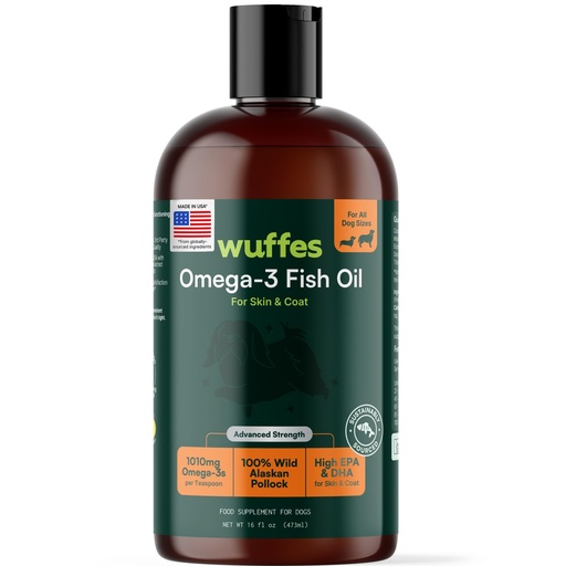 [BRSRAGICOIFBOG34] Wuffes Advanced Omega 3 Fish Oil for Dogs, Natural EPA & DHA Fatty Acids, Supports Healthy Skin and Coat, Joint Nutrition, Digestion & Immune System - 100% Pure Wild Alaskan Fish Oil, 16 Oz