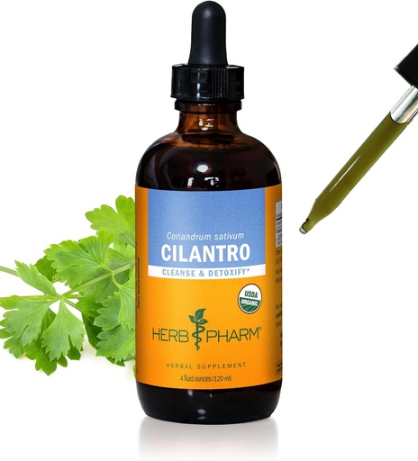 [BRSWIY37AEGGE2LA] Herb Pharm Certified Organic Cilantro Liquid Extract for Cleansing and Detoxification Support - 4 Ounce