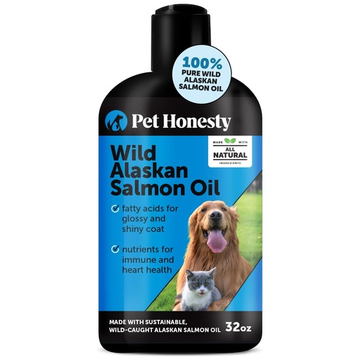 [BRSWYYALA4JW2YA7] Wild Alaskan Salmon Oil, Omega-3 Fish Oil for Dogs and Cats, Fatty Acids, Salmon Oil for Dogs, Skin and Coat Health, Pure Dog Food Topper, Supports Joints, Brain & Heart Health - 32oz