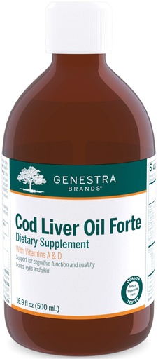 [BRSWIYIAAQGWM2A7] Genestra Brands Cod Liver Oil Forte | Vitamin + Essential Fatty Acid Supplement | 16.9 fl. oz.