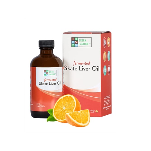 [BRSWIZYMBR6GGE3K] Green Pasture Fermented Skate Liver Oil - Orange - 6.0 FL Oz