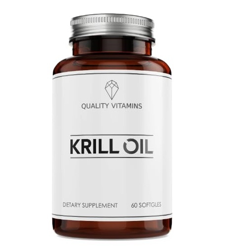 [BRSRABTRAF5WYCY3] Krill Oil 1000mg Omega - 3 Fatty Acids EPA DHA Fish & Cod Liver Oil 60 Softgels Dietary Supplements