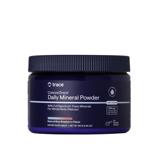 [BRSRE2QCCJ5B4GQY] Trace Minerals ConcenTrace Daily Mineral Powder - Blue Raspberry Flavor - Supports Energy, Digestion & Bone Health - Multimineral Supplement with Magnesium, Chloride & Potassium - 60 Servings