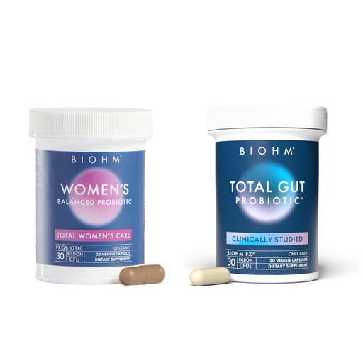 [BRSRMZQNDEDR63D6] BIOHM Total Probiotic for Women Bundle, 30 Billion CFU Probiotics for Women’s Balanced, Natural, Digestive Enzymes, Clinically Studied, Non-GMO, 30 Servings Each