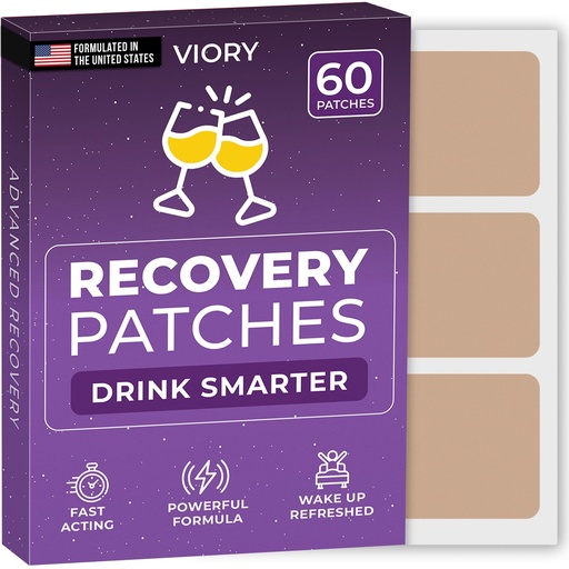 [BRSRAZYBCEBWOYLF] Recovery Patches 60 Pack - Wake Up Refreshed & Energized with Our 100% Natural Ingredients Patch for Party - Skin-Friendly & Waterproof - Apply Before Drinking - Enhanced Morning Formula