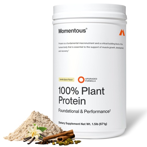 [BRSREY35OEPA2CLU] Momentous Vegan Protein Powder - 20 g Plant-Based Protein - NSF Certified for Sport - Gluten-Free - Non-GMO - 22 Servings for Essential Everyday Use - Vanilla Spice