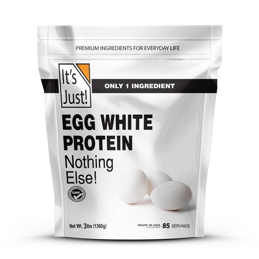 [BRSW2YD4OYNWMC3L] It's Just! - Egg White Protein Powder, Made in USA, Dried Egg Whites (Unflavored, 3lb)