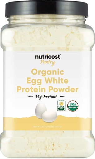 [BRSRABL4BADQOFLF] Nutricost Pantry Organic Egg White Protein Powder (1 LB) - GMO-Free, Gluten-Free