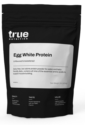 [BRSROBL6OUJWEC33] True Nutrition Egg White Protein Powder - 24g Dairy Free Lactose Free Egg Protein - Paleo, Keto, Carnivore, Gluten Free, Soy Free, Non-GMO - Unflavored Unsweetened - 2 lb