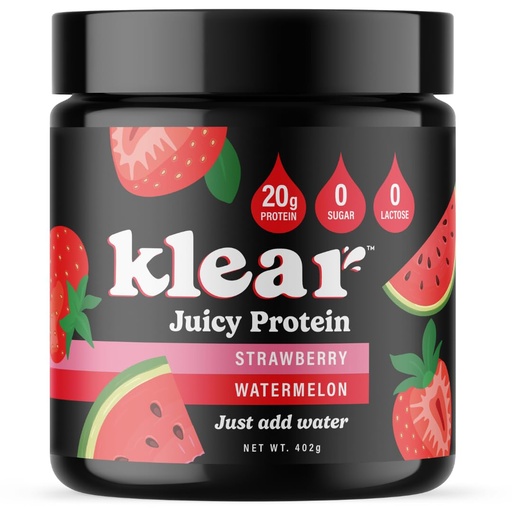 [BRSRAAIBPMDREG3L] Klear - Clear Protein Powder Strawberry Watermelon Lactose-Free Protein Powder 20g Protein Whey Isolate 0 Sugar 16 Servings Keto-Friendly Protein Isolate Mix Water Shake for Clear Protein Drink