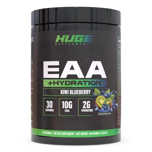 [BRSW2YYKCJYBO2DB] Huge EAA + Hydration, Essential Amino Acids Powder, EAAs & BCAAs, Intra & Post Workout Recovery Powder, Muscle Growth, Recovery & Performance, 10g EAAs & Electrolytes, Kiwi Blueberry, 30 Servings