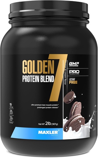 [BRSROGAECMHRY3T3] Maxler Golden 7 Protein Blend - Protein Powder for Muscle Gain & Recovery - Cookies and Cream Protein Powder 2 lb