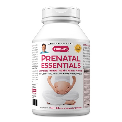 [BRSWECQQCAAWCADH] ANDREW LESSMAN Prenatal Essentials 60 Capsules - Complete Prenatal Vitamins for Women, No Additives, Nutrients for Womens Pregnancy, Postnatal-Folate Prenatal with Iron