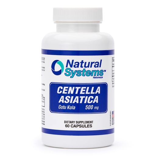 [BRSRMZANDJ7QM2DK] Centella Asiatica 500 mg 60 Capsules by Natural Systems - Gotu Kola Herb Moisturizer for Your Skin - Extract Also Beneficial for Calming Mind Tiredness
