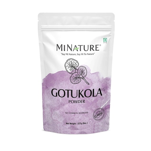 [BRSWYGD6A4PBM3LB] mi nature Gotu Kola Powder (227g)(8Oz) | 100% Natural Centella Asiatica for Wellness & Skincare| Herbal Powder for Tea, Smoothies & Face Packs
