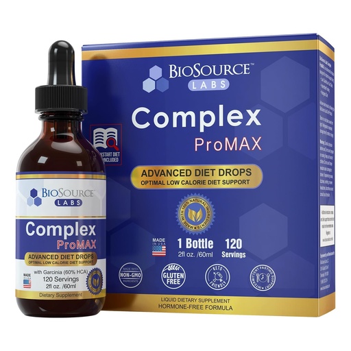 [BRSWYFLYDIORQCDU] BioSource Labs Complex ProMAX Premium Diet Drops (1 x 2 oz Bottle)