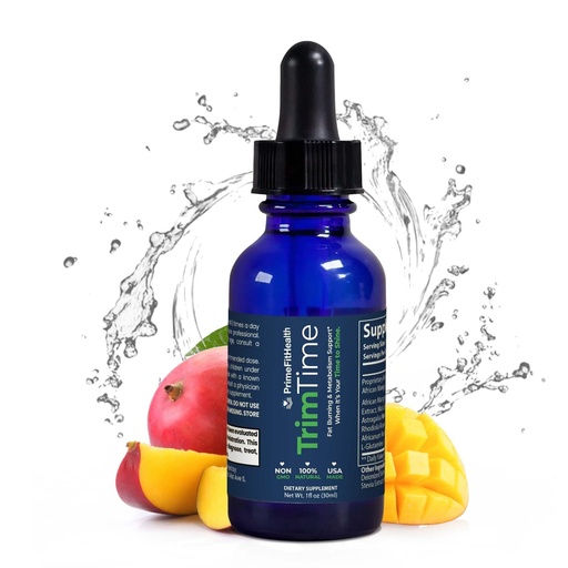 [BRSRACANCR5QK3TO] TrimTime – Advanced Weight Management Drops – African Mango & Maca Extract – Supports Metabolism, Curb Cravings & Boost Energy – Fast-Absorbing Liquid Formula – 1 fl oz