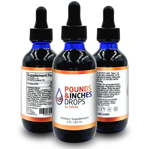 [BRSWIBAICUDWIEA7] Pounds and Inches Weight Management Drops, Liquid Supplement for Women and Men, Diet-Pill Alternative with Delicious Blueberry Flavor, 2 Oz. Bottle