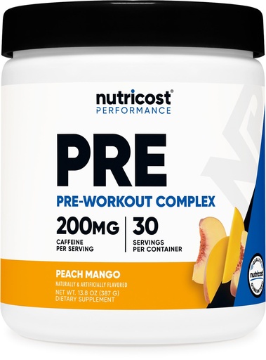 [BRSROHACCUHW2HQY] Nutricost Pre-Workout Complex Powder (30 Servings, Peach Mango) - Pre-Workout Supplement with Beta-Alanine, Taurine & Amino Acids
