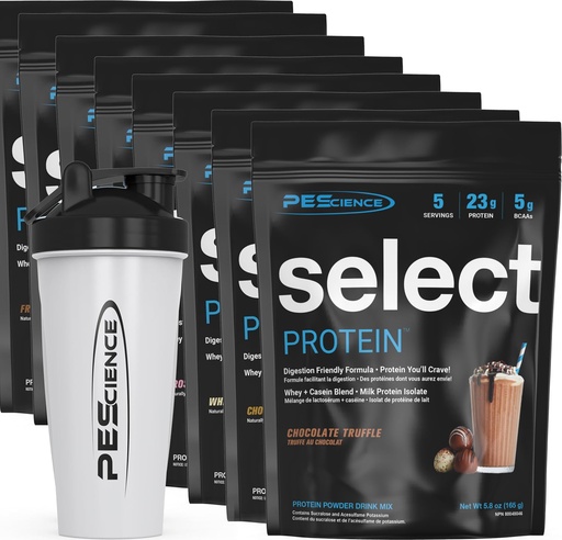 [BRSREEA5AACQGG32] PEScience Select Protein Powder Variety Pack - 8 Flavors - 40 Servings - Protein Powder Sample Pack, Whey and Casein Blend, Keto Friendly, Gluten Free, Digestion Friendly, Amazing Taste