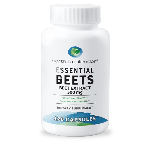 [BRSRACABCAJWKD35] Earth's Splendor Essential Beets Supplement - Premium Beet Root Extract for Heart Health, Enhances Athletic Performance, 2-Month Supply, Vegan & Allergen-Free