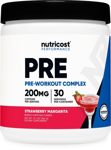[BRSREBIFBUPWOFD2] Nutricost Pre-Workout Powder (Strawberry Margarita) 30 Servings - GMO-Free, Gluten-Free, Vegetarian