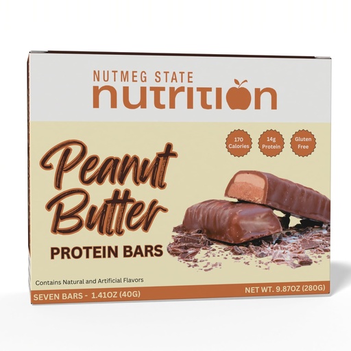 [BRSW2AA3CUBWYAL6] Nutmeg State Nutrition - High Protein Bars, Gluten Free, Low Calorie, Ideal Protein Compatible, 7 Servings Per Box (Peanut Butter)