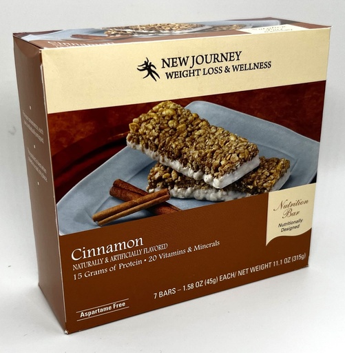 [BRSRMBACCQJRM2YV] Cinnamon Bar - New Journey Weight Loss & Wellness - High Protein Nutrition Bar (7 bars/box)