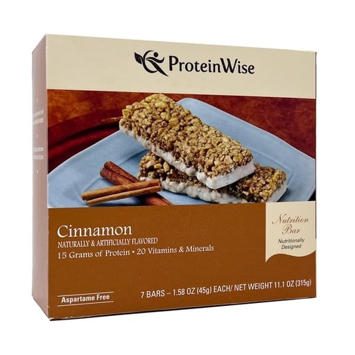 [BRSRABL4B55R4EQ3] ProteinWise - Cinnamon Nutrition Bar - 7/Box