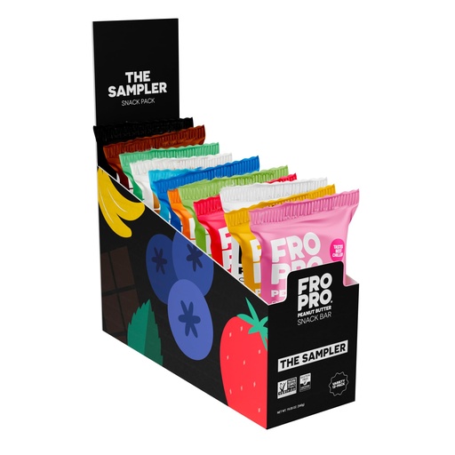 [BRSREFAPAQBAYAYY] FROPRO Snack Bar - Peanut Butter Snack Bars - Gluten Free, Dairy Free, Soy Free, Non GMO, Plant Based Protein Snacks Bar - Crave-worthy & Great On-the-Go | Variety, 12 Flavors, 12 Pack