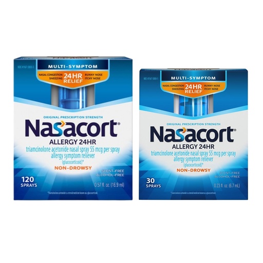 [BRSRGHA5BB5A4CDG] Nasacort 24HR Allergy Nasal Spray for Adults, Non-drowsy & Alcohol Free, 150 Spray Pack