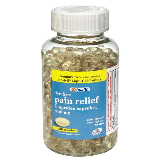 [BRSW2ZQDBUOQKYLF] A+Health Dye-Free Ibuprofen 200 Mg Mini Softgels, Pain Reliever/Fever Reducer (NSAID), 400 Count