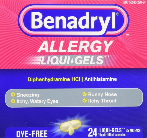 [BRSWIYYMAAMGEDTI] Benadryl Dye-Free Allergy Reliefs, 24-Count Liqui-gels (Pack of 4)