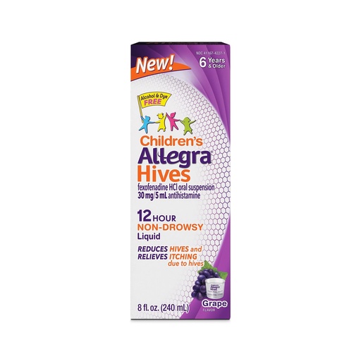 [BRSRGCT3CAGQ4ETU] Allegra Children's Hives Reduction and Hive Itch Relief 12 HR Liquid, Grape, 8 oz.