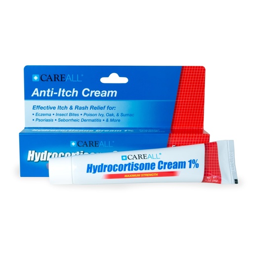 [BRSWGATROADWC33V] CareAll Hydrocortisone 1%, 1oz Tube, Maximum Strength Anti-Itch Cream, Relief from Itching and Redness from Bug Bites, Eczema, Psoriasis, Poison Ivy, Oak and Sumac. (Pack of 1)