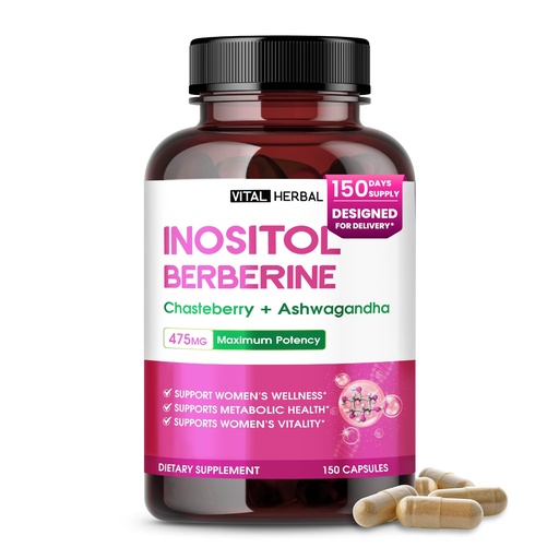 [BRSREYIKBF5WKCYY] Liposomal Inositol with Berberine, Chasteberry & Ashwagandha – Supports Women’s Wellness, Hormone Balance & Metabolism – 150 Capsules