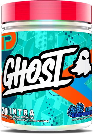 [BRSRAZQRAQAQ4CT6] GHOST Intra Workout Powder, Blue Raspberry - BCAAs, & EAAs, Nootropics & Hydration - Essential & Branch Chain Amino Acids, Supports Muscle Recovery & Focus - Pre, Intra & Post Workout Powders