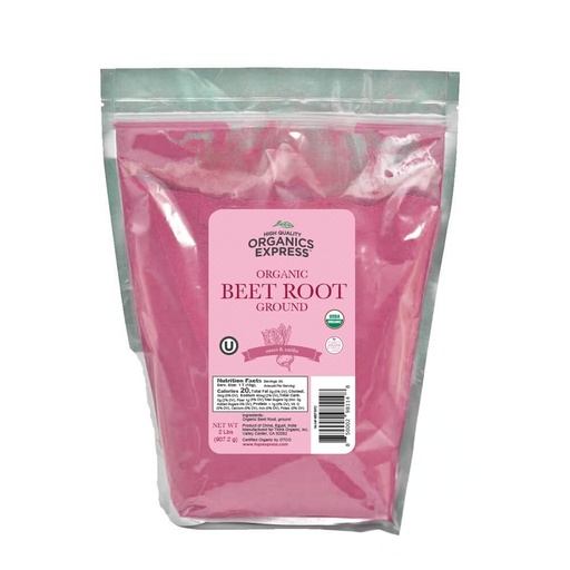 [BRSWYEA3AV6RGAAZ] HQOExpress Organic Beetroot Powder - Organic Superfood - Nitric Oxide Booster - Non-GMO - Kosher - Sustainably Grown - 34oz Chef Jar